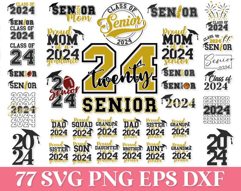 Senior 2024 SVG Bundle