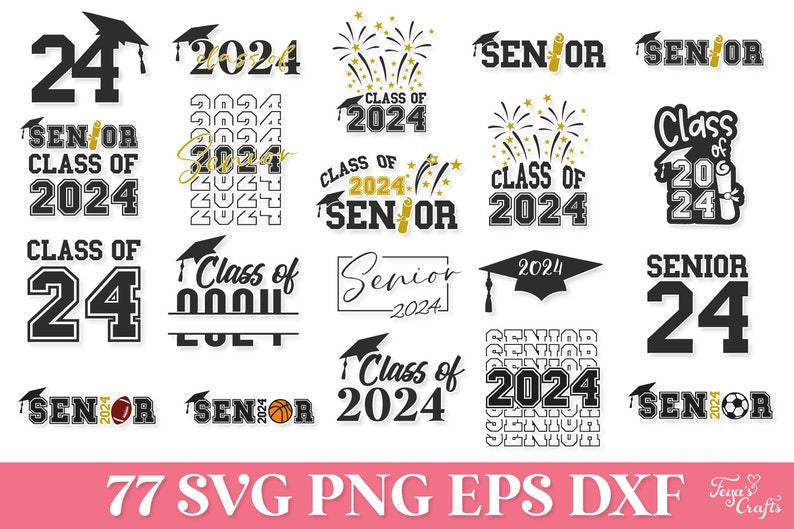 Senior 2024 SVG Bundle