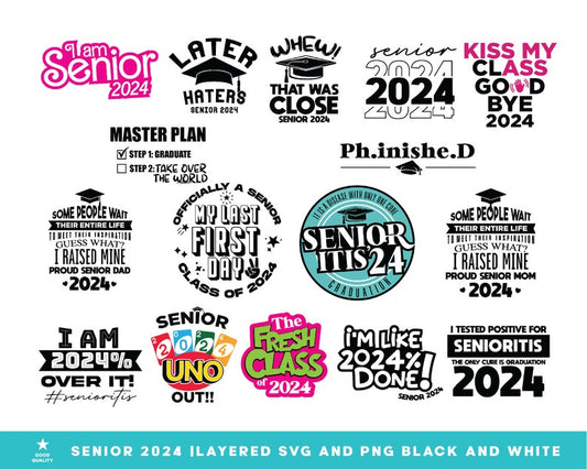 my last first day Senior 2024 Svg png