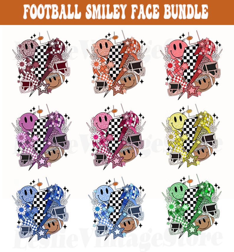 Retro Football Smiley Face Png