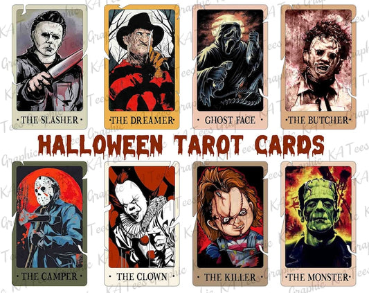 Bundle Halloween Characters Tarot Card PNG