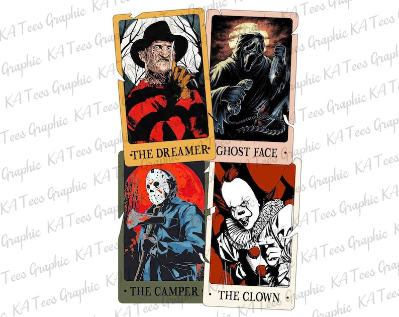 Bundle Halloween Characters Tarot Card PNG