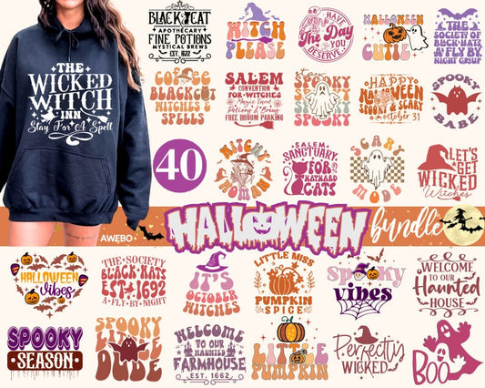 Boho Halloween SVG PNG Bundle