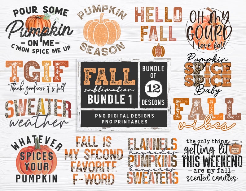 Fall Sublimation png Bundle