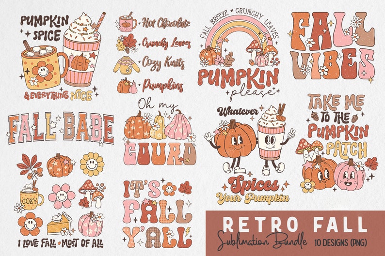 10 Retro Fall SVG PNG