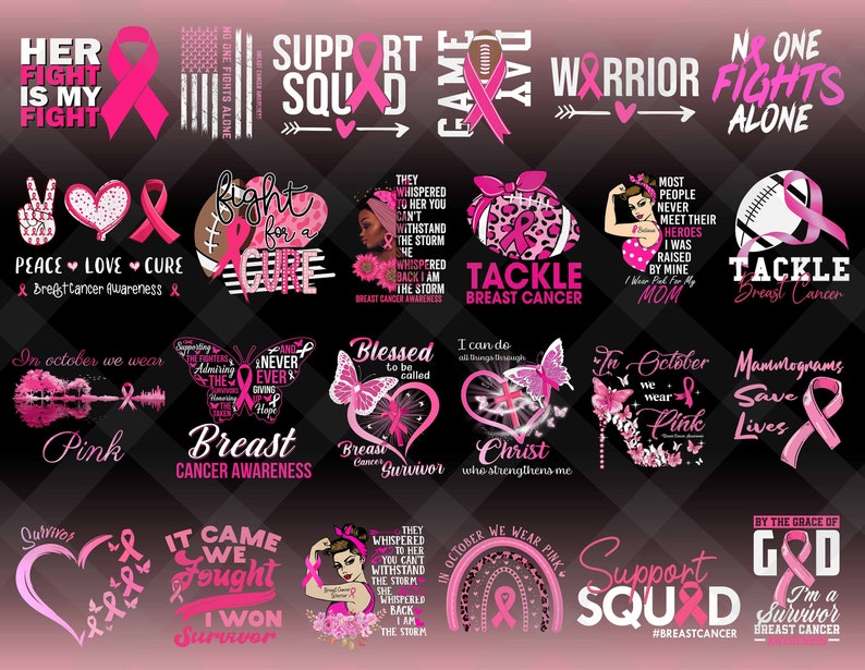 45+ Design Breast Cancer SVG PNG Bundle