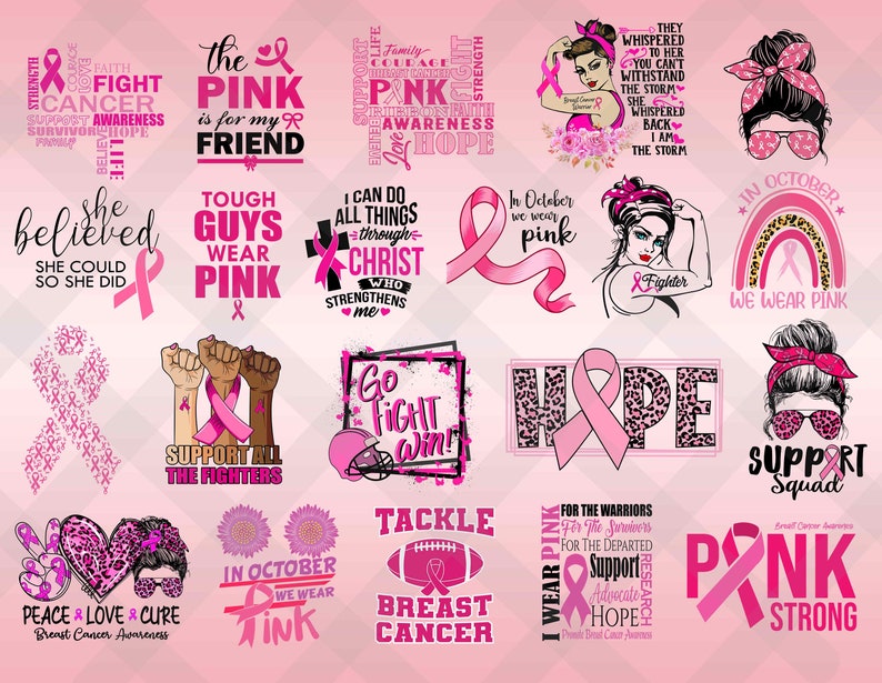 45+ Design Breast Cancer SVG PNG Bundle