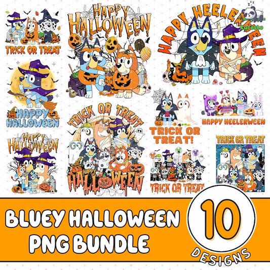 10 Bluey Halloween Png Bundle