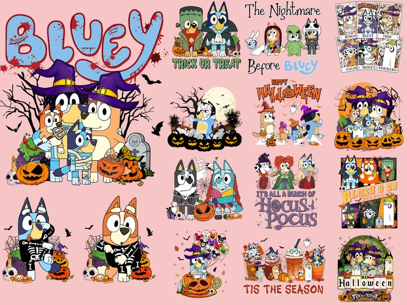 15 Bluey Halloween Sublimation Png Bundle