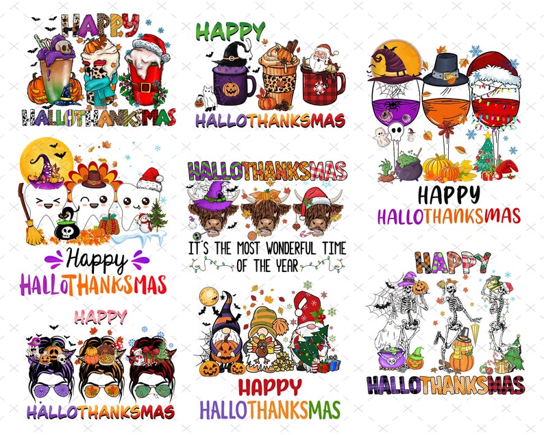 Happy Hallothanksmas Coffee PNG