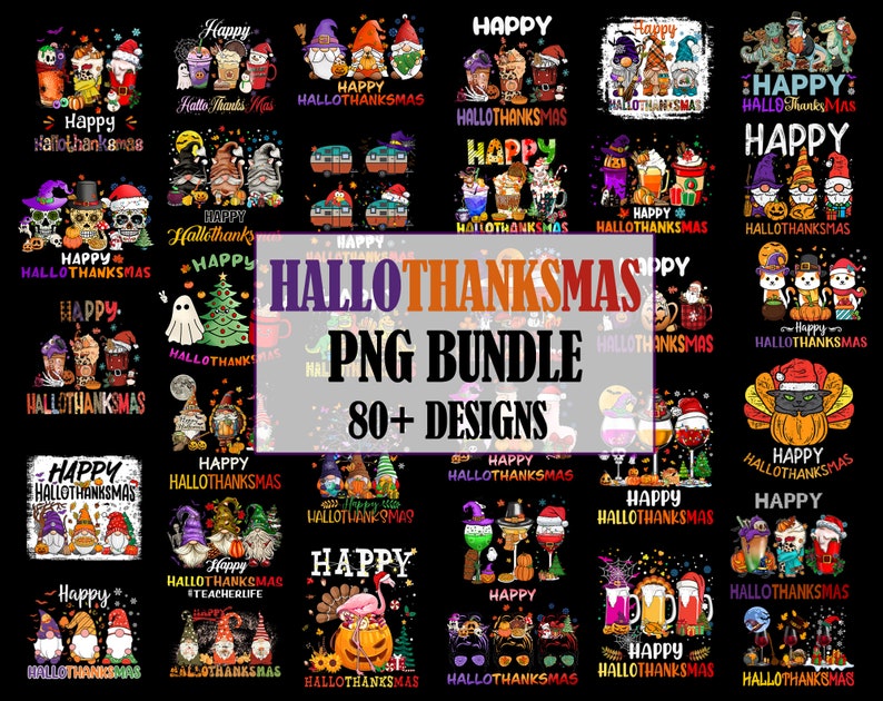 Happy Hallothanksmas Png Bundle