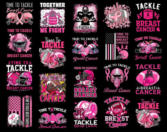 Tackle Breast Cancer Awareness Png Bundle